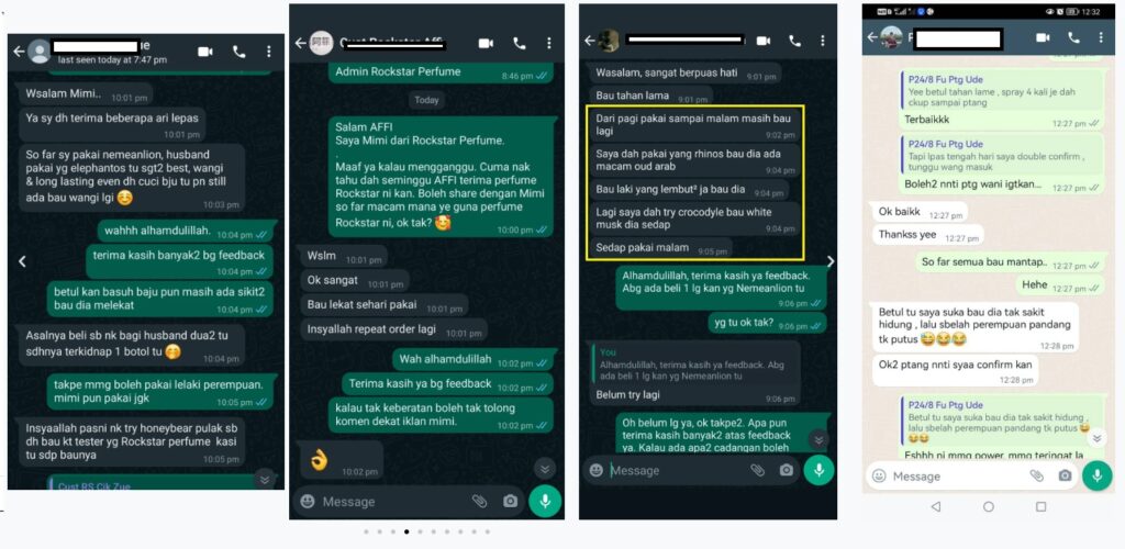 contoh testimoni atau review pelanggan