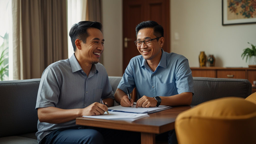 pemilik rumah sedang berbincang dengan penyewa untuk kadar sewa yang sesuai