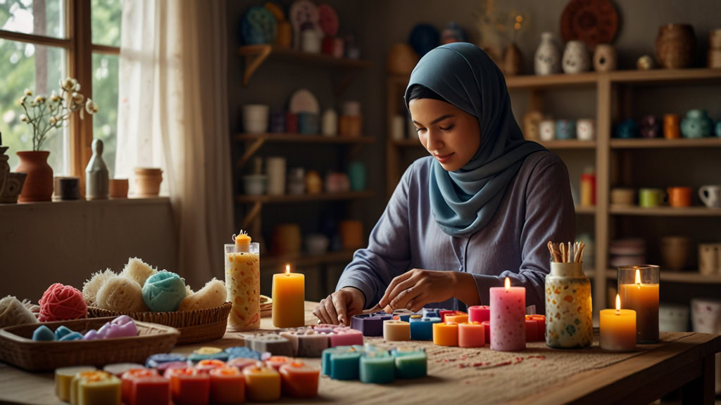 bisnes modal 1K - usahawan sedang membuat kraftangan