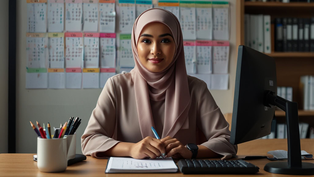 usahawan sedang menguruskan masa menggunakan time blocking